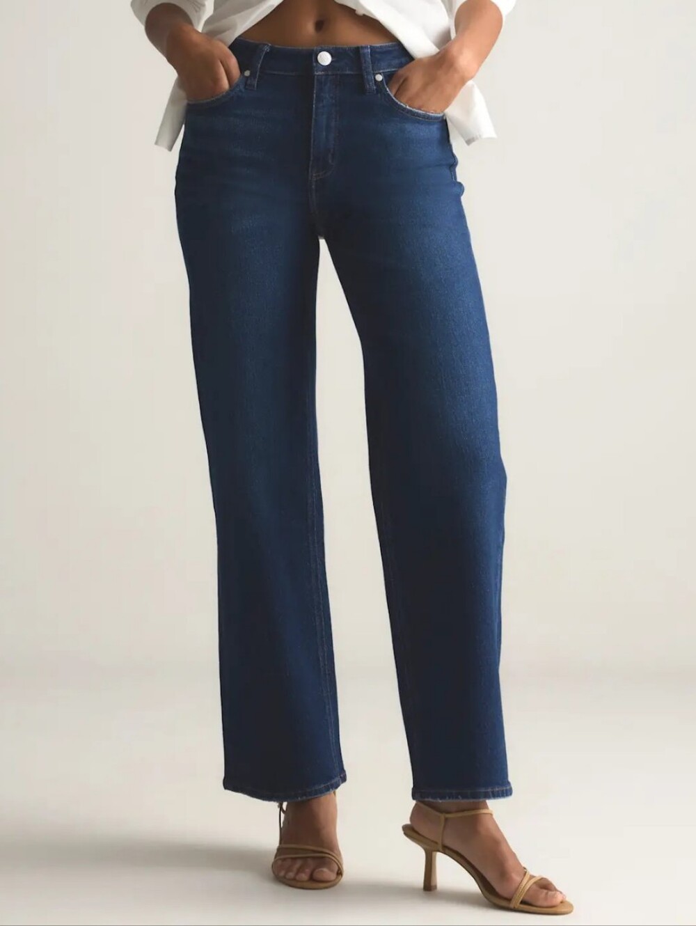 Quince Bella Relaxed Straight Jeans Story Blue
